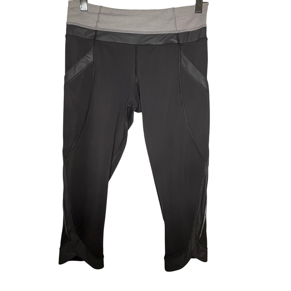 Lululemon Chase Me Crop II 19" Women's Size 6 Medium Soot Heathered Gray